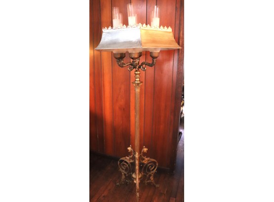 Vintage One-of-a-Kind Bronze & Tole Floor Lamp