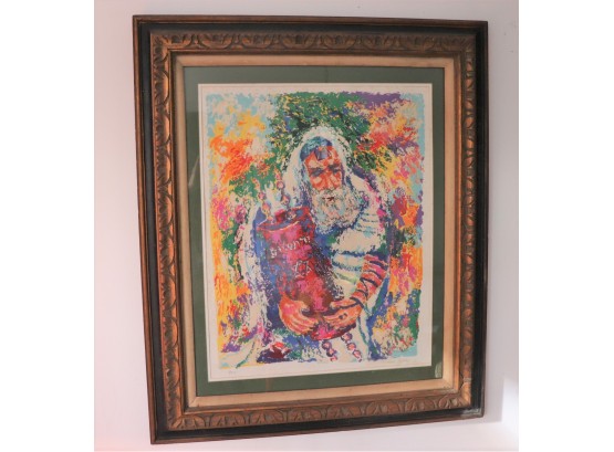Signed & Numbered Color Lithograph Of Rabbi Signed Isac Goody