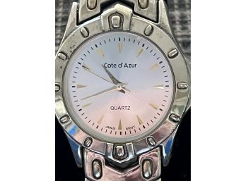 Attractive Men's Stainless Steel Cote D Azur Quartz Watch