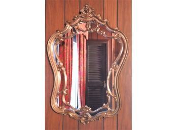 Curved Louis XV Style Gold Framed Mirror