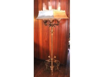 Vintage One-of-a-Kind Bronze & Tole Floor Lamp
