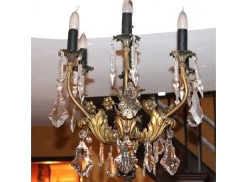 Bronze Chandelier With Acanthus Leaf Detailing