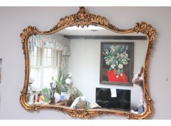Very Decorative Rococo Style Gold Framed Mirror