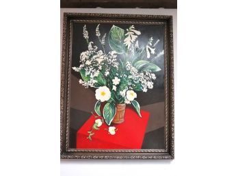 Vibrant Floral Still Life Painting Signed Lucy Faith Weidman
