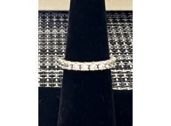 Sterling Silver/CZ Infinity Wedding Band