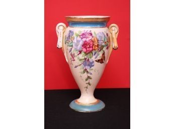 Antique Paris Porcelain Vase, Painted Cookie Plate & Antique Glass In Stand
