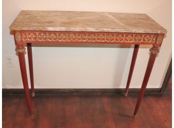 French Marble Top Console Table With Ormolu