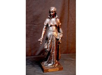Marvelous Antique Bronze Statue, Titled La Charite By Gregoire