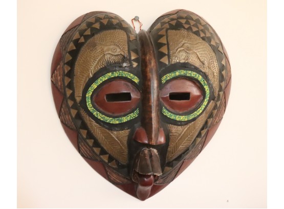 Large Heart Shaped Face Tribal Mask