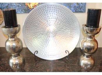 Decorative Charger Plate And Candlestick Holders