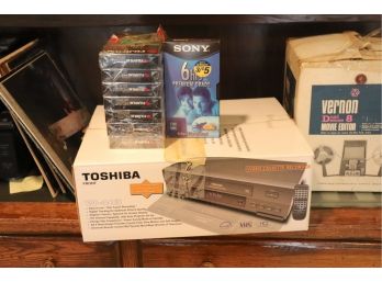 Toshiba  W -403 VHS Video Cassette Recorder & Vernon Dual Deluxe 8 Movie Editor