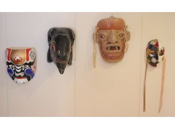 Lot Of 4 Tribal Travel Decorative Mask