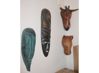 Lot Of 4 African Style Tribal Masks