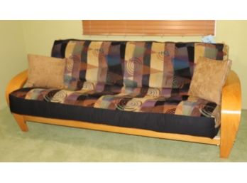 Adjustable Wood Futon / Sofa Bed With Cushion