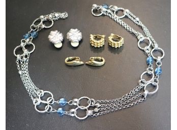 Assorted Lot Of Earrings And Necklace