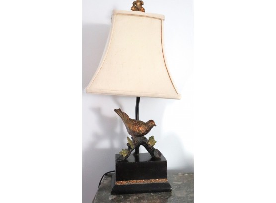 Pretty Table Lamp With Dove Bird Detail