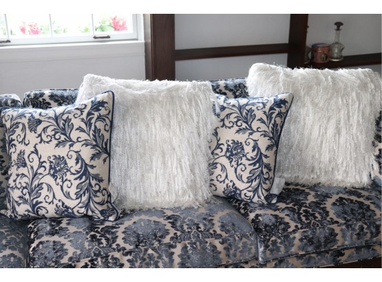 Collection Of 4 Pillows Includes Mina Victory Home Accents By Nourison Fun & Homey Cozy Blue Design