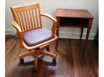 Small Desk/Table By The Bombay Company & Swivel Office Chair