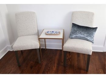 Pair Of Comfortable Sitting Chairs Made For Office Star With Side Table
