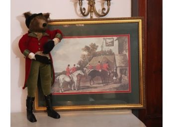 Equestrian Fox Hunt Print Includes A Tall Stuffed Equestrian Mouse