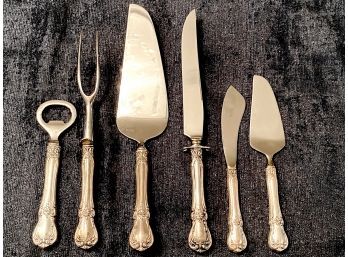 6 Towle  Serving Pieces With Sterling Silver Handles In Old Master Pattern
