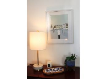 Collection Includes Framed Print & Table Lamp With Marble Base