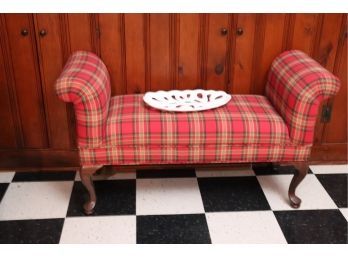 Petite Quality Rolled Arm Upholstered Bench