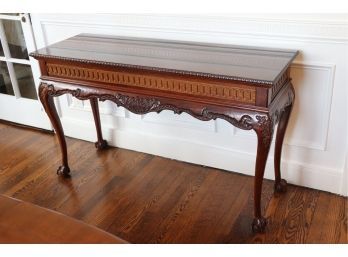 Beautiful Highly Carved Chippendale Style Console With Claw Feet, Amazing Detail Throughout