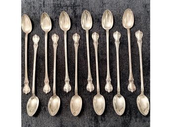 12 Sterling Ice Tea Spoons By Towle In The Old Master Pattern