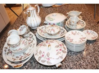 China Includes Bristol Citadel Ivory Pieces & Serving Dishes Pitcher With Blue Stamp Bd Herbs & Spice Containe