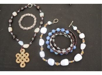 Assorted Beaded Necklaces Polished Stone Necklace