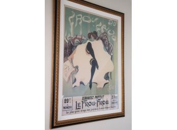'Demandez Partout Le Frou- Frou' Framed French Poster In Frame 38 Inches X 52 Inches