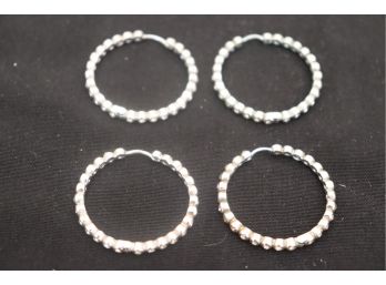 Set Of 4 Possible Sterling Hoop Earrings