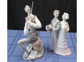 Two Lladro Figurines Of Don Quixote & Wedded Couple