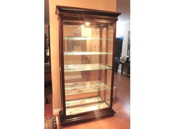 Classic Style Contemporary Curio Cabinet With Mirrored Back & Light