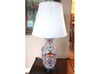 Beautiful Hand Painted Porcelain Table Lamp With Imari Style Design