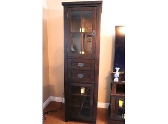 Mission Style Display Cabinet With Glass Front Door