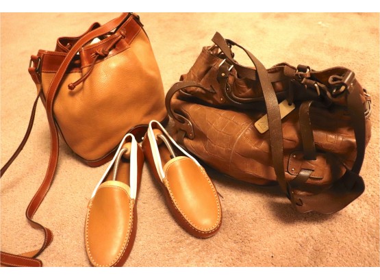 Vintage Leather Handbags & Tods Driving Shoes