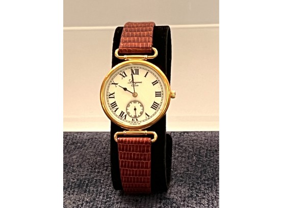 Longines Ladies Quartz Watch With Adjustable Lizard Wristband