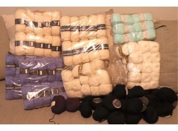 Over 100 Skeins Of New Packaged Yarn, Including Wool & Acrylic Mix