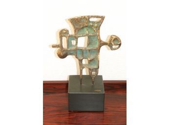 Curtis Jere Abstract Bronze Table Sculpture On Base