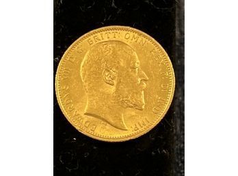 22K Edward Vii British Sovereign Gold Coin Dated 1906