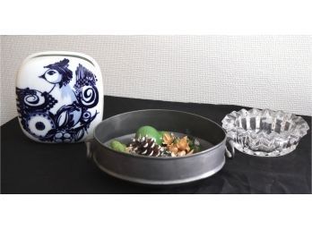 Decorative Items With Rosenthal Studio Line Vase & Large Pewter Bowl