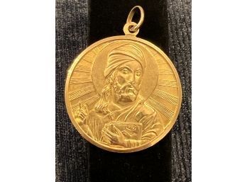 17k YG 2 Sided Religious Medallion - Marked 708 (17K)