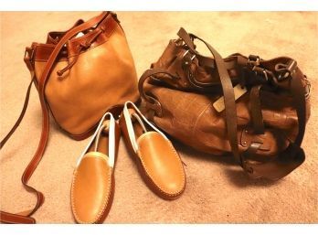 Vintage Leather Handbags & Tods Driving Shoes