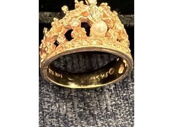 14k YG Faberge Diamond Tiara Ring