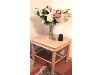 Light Wood 80s Side Table With Accessories