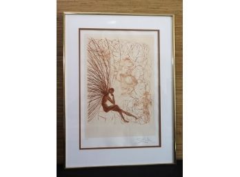 Rare Dali Pencil Signed Artist Proof Lithograph In Frame