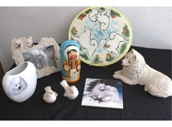 Assortment Of Eskimo Dog Memorabilia, With Russian Stacking Dolls