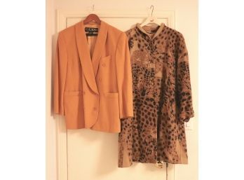 Escada Tangerine Wool Blazer & Mondi Cougar Swing Coat Sizes XL